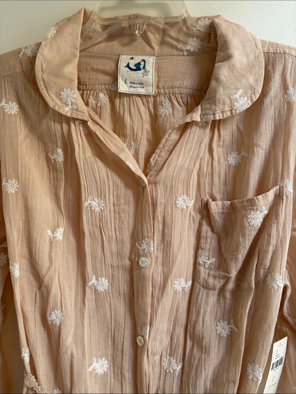 Anthropologie Embroidered Cotton Gauze Tunic Dress - Picture 2 of 10